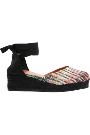 Missoni Buty, Kobieta, Wielobarwność, 41 EU, Czarne Sandały na Koturnie z Cekinami