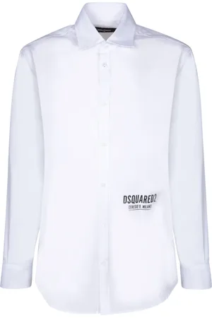 Dsquared2 Koszule, Mężczyzna, Biały, L, Bawełniana Koszulka z Nadrukiem