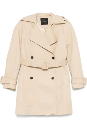 Pinko Kurtki, Kobieta, Beżowy, S, Elegant Tears Trench Jacket