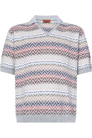 Missoni Koszulki, Mężczyzna, Wielobarwność, L, Beżowy Polo z Paskami Styl Casual
