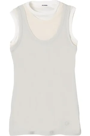 Jil Sander Koszulki, Kobieta, Beżowy, S, Beżowy Bawełniany Top