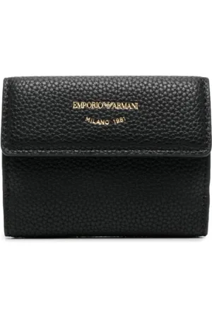 Emporio Armani Akcesoria, Kobieta, Czarny, ONE SIZE, Skóra, Portfel z logo