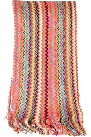 Missoni Akcesoria, unisex, Wielobarwność, ONE SIZE, Szal Wiskozowy z Wzorem Chevron