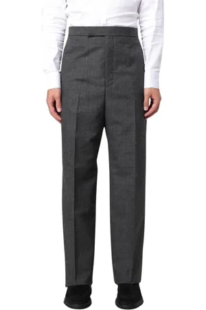 Thom Browne Spodnie, Mężczyzna, Szary, M, Eleganckie Spodnie Straight Leg