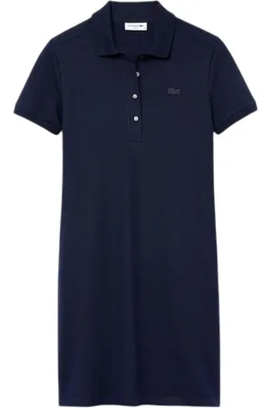 Lacoste Sukienki, Kobieta, Niebieski, L, Niebieska Sukienka Polo Slim Fit