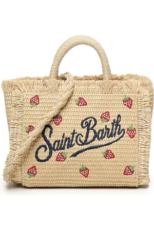 MC2 SAINT BARTH Torebki, Kobieta, Beżowy, ONE SIZE, Torba na ramię Beżowy z Nadrukiem Truskawek
