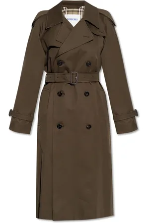 Burberry Płaszcze, Kobieta, Zielony, M, Bawełniany trencz