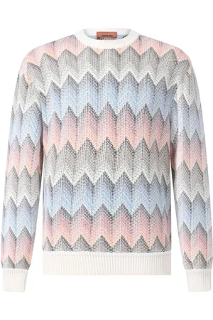 Missoni Swetry, Mężczyzna, Wielobarwność, XL, Sweter z wzorem zygzak