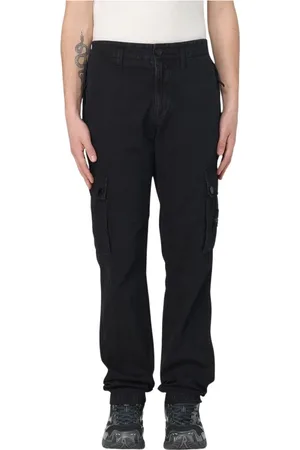 Stone Island Spodnie, Mężczyzna, Czarny, W31, Nowoczesne Niebieskie Spodnie Cargo
