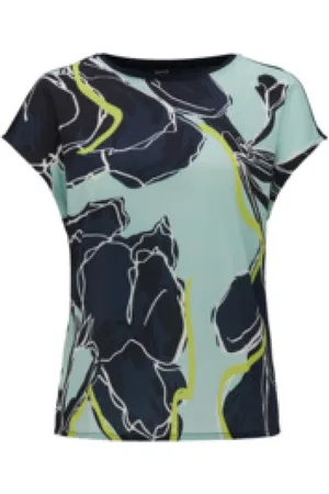 Opus Koszulki, Kobieta, Wielobarwność, S, Klasyczny T-shirt z okrągłym dekoltem dla kobiet