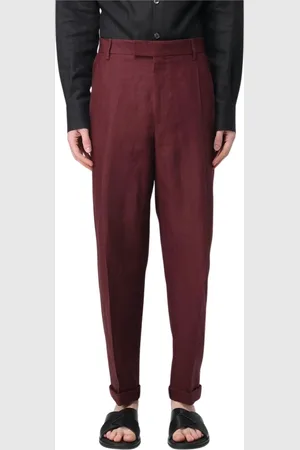 Dolce & Gabbana Spodnie, Mężczyzna, Fioletowy, L, Brązowe Luźne Spodnie lniane
