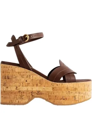 Gianvito Rossi Buty, Kobieta, brązowy, 40 EU, Brązowe Korkowe Sandały na Platformie