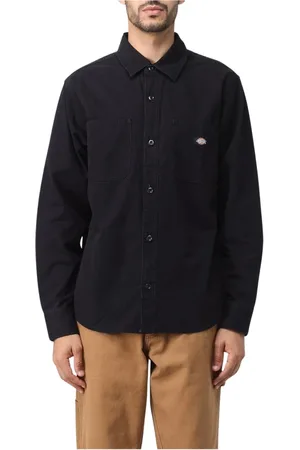 Dickies Koszule, Mężczyzna, Czarny, XL, Klasyczna Czarna Koszula Robocza