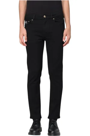 VERSACE Jeansy, Mężczyzna, Czarny, W29, Czarne Dżinsy Slim Fit Moda