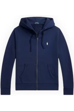 Ralph Lauren Bluzy, Mężczyzna, Niebieski, XL, Bawełna, Bluza polarowa z kapturem
