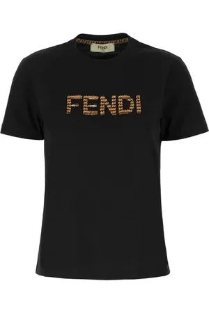 Fendi Koszulki, Kobieta, Czarny, L, Casualowy Bawełniany T-shirt dla Mężczyzn
