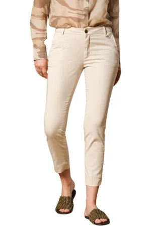 Masons Spodnie, Kobieta, Beżowy, L, Eleganckie Beżowe Spodnie Chino Capri