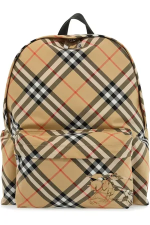 Burberry Torebki, Mężczyzna, Beżowy, ONE SIZE, Poliester, Klasyczny plecak Checkpoint z motywem jeździeckim