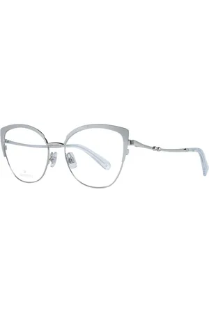 Swarovski Akcesoria, Kobieta, Szary, ONE SIZE, Srebrne Okulary Cat Eye Styl Motyla