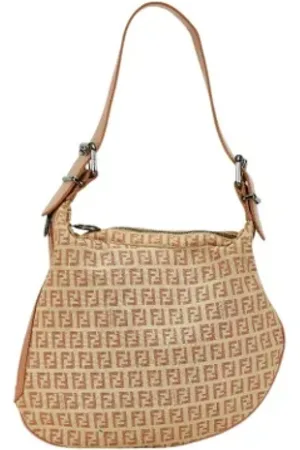Fendi Pre-owned, Kobieta, Beżowy, ONE SIZE, Skóra, Pre-owned Canvas shoulder-bags