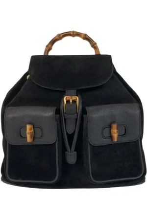 Gucci Pre-owned, Kobieta, Czarny, ONE SIZE, Zamsz, Pre-owned Suede backpacks