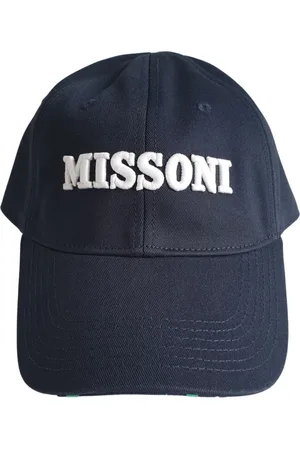 Missoni Akcesoria, Kobieta, Niebieski, ONE SIZE, Niebieski Bawełniany Kaptur Baseballowy