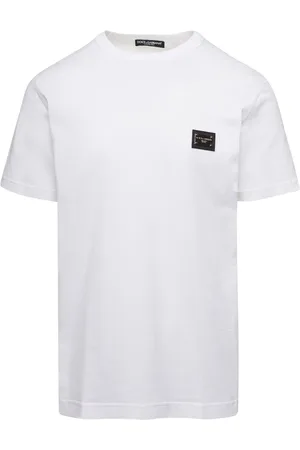 Dolce & Gabbana Koszulki, Mężczyzna, Biały, M, T-shirt z metką marki