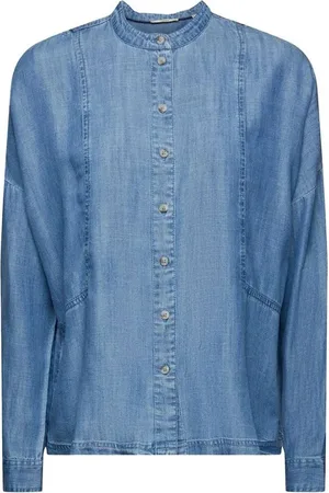 ESPRIT Bluzki, Kobieta, Niebieski, M, Bluzki i Koszule w Stylu Timeless