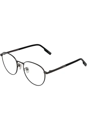 Ermenegildo Zegna Akcesoria, Mężczyzna, Szary, ONE SIZE, Gunmetal Okrągłe Oprawki Optyczne