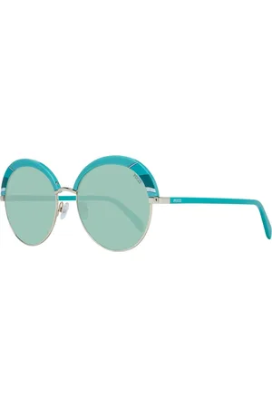 Emilio Pucci Akcesoria, Kobieta, Wielobarwność, ONE SIZE, Turkusowe Okulary Przeciwsłoneczne Damskie Owalne Gradient