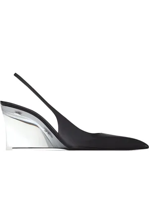 Saint Laurent Buty, Kobieta, Czarny, 38 1/2 EU, Eleganckie Slingback Obcasy