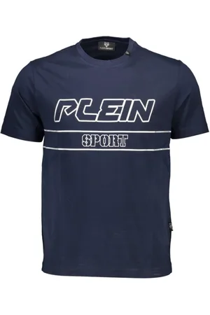 Philipp Plein Koszulki, Mężczyzna, Niebieski, L, Niebieski Bawełniany T-shirt Męski