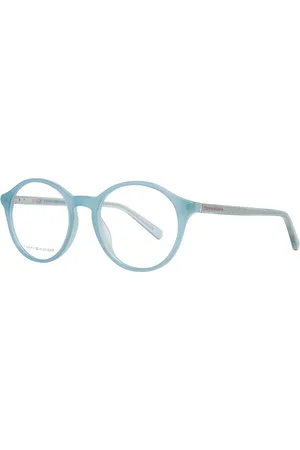 Tommy Hilfiger Akcesoria, Kobieta, Niebieski, ONE SIZE, Niebieskie Okulary Optyczne Dla Kobiet Okrągły Styl