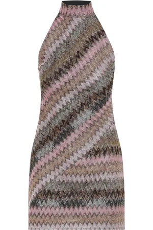 Missoni Sukienki, Kobieta, Wielobarwność, M, Różowa i Fioletowa Sukienka Aw 24
