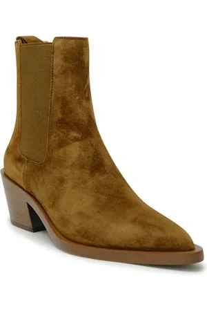Gianvito Rossi Buty, Kobieta, brązowy, 38 1/2 EU, Zamsz, Karmelowe Botki na Kostkę dla Kobiet