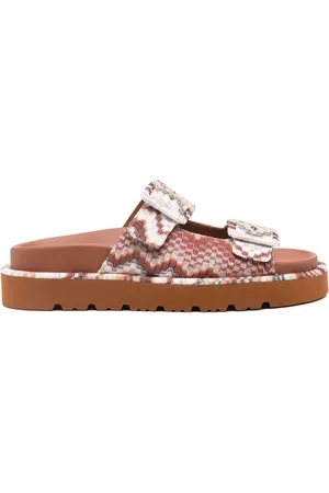 Missoni Buty, Kobieta, Wielobarwność, 37 1/2 EU, Brązowe Skórzane Sandały dla Kobiet