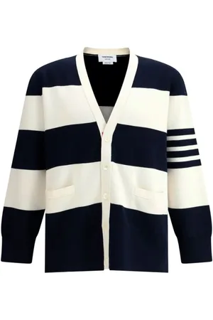 Thom Browne Swetry, Mężczyzna, Wielobarwność, M, Paski Sweter Milano