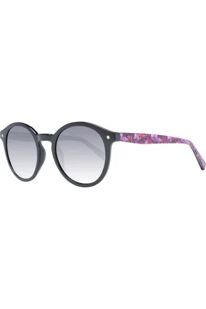 Ted Baker Akcesoria, Kobieta, Czarny, ONE SIZE, Czarne Okrągłe Okulary Przeciwsłoneczne Dla Kobiet Niebieski Gradient