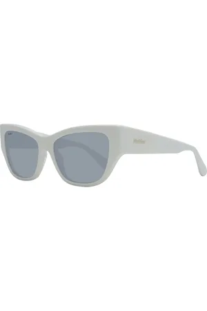 Max Mara Akcesoria, Kobieta, Biały, ONE SIZE, Biae Okulary Przeciwsoneczne Damskie Cat Eye