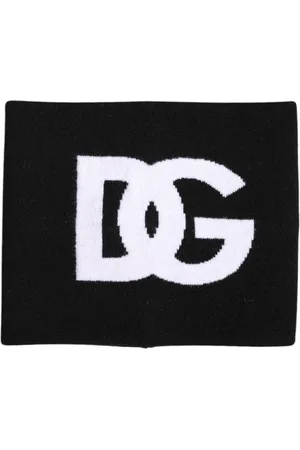 Dolce & Gabbana Akcesoria, Mężczyzna, Czarny, ONE SIZE, Nylon, Luksusowy Logo Print Ocieplacz na Szyję Szalik