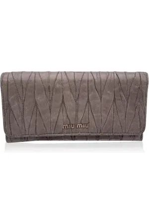 Miu Miu Pre-owned, Kobieta, Szary, ONE SIZE, Pre-owned skórzane portfele
