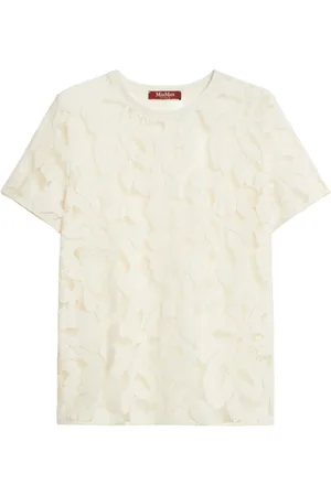 Max Mara Bluzki, Kobieta, Biały, S, Bawełna, Casualowa bawełniana koszulka
