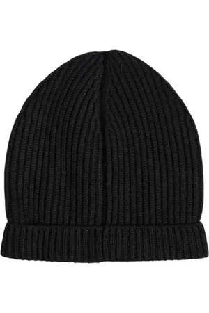 Dolce & Gabbana Akcesoria, Mężczyzna, Czarny, ONE SIZE, Kaszmir, Luksusowy Kaszmirowy Zimowy Beanie Hat