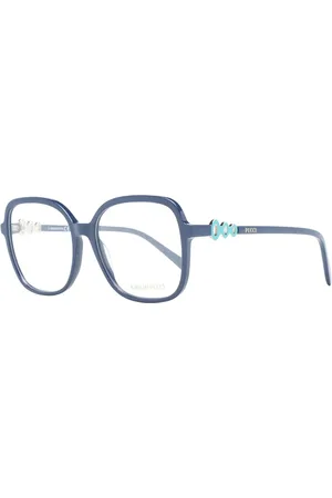 Emilio Pucci Akcesoria, Kobieta, Niebieski, ONE SIZE, Niebieskie Okulary Optyczne Damskie Kwadratowy Styl
