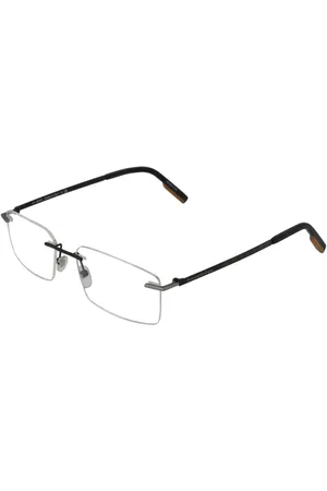 Ermenegildo Zegna Akcesoria, unisex, Szary, ONE SIZE, Gunmetal Prostokątne Oprawki Optyczne
