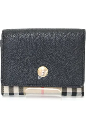 Burberry Pre-owned, Kobieta, Czarny, ONE SIZE, Bawełna, Pre-owned skórzane portfele