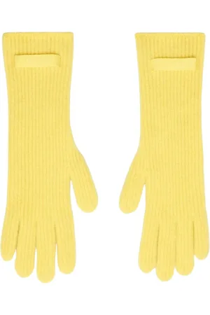 Jacquemus Akcesoria, Kobieta, Żółty, ONE SIZE, Nylon, Żółte Rękawiczki z Moheru