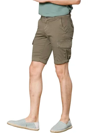 Masons Szorty, Mężczyzna, Zielony, L, Bawełna, Slim Fit Cargo Bermuda Shorts