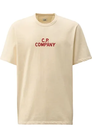 C.P. Company Koszulki, Mężczyzna, Beżowy, M, Bawełna, Sailor Print T-Shirt Ss 25