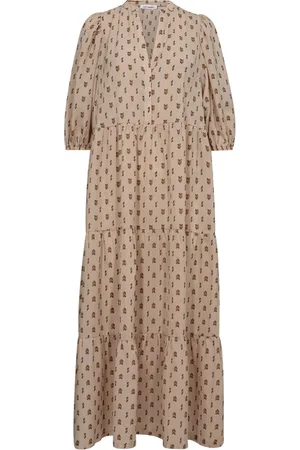 Co`Couture Sukienki, Kobieta, Wielobarwność, M, Len, Sukienka maxi Directioncc z falbanami